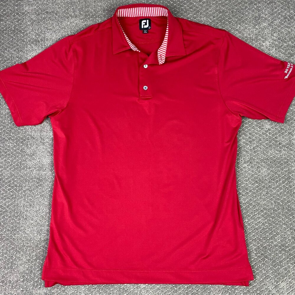 NWOT FootJoy Polo Shirt Men's Large Red Golf Performance Wear Stretch